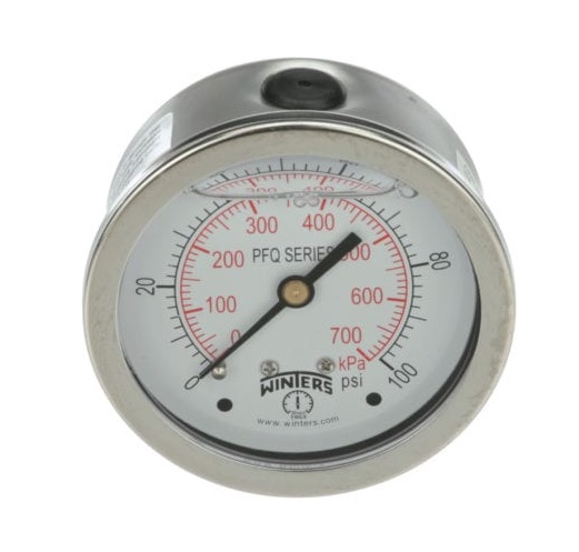 Vacuómetro Total Inoxidable, HG/BAR, Caratula 2 1/2", CT 1/4" NPT, -30 inhg-0.