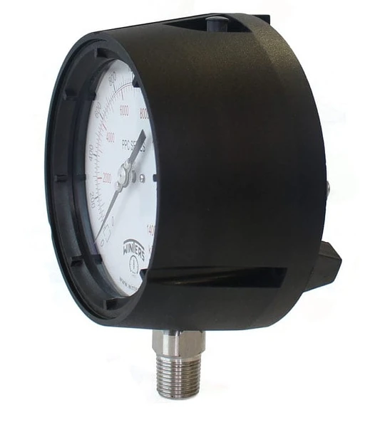 Manómetro Análogo, Caja Termoplástico, Inoxidable, Seco, Caratula 4 1/2", CV 1/2"NPT, 0 - 10.000 PSI.