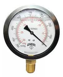 [0 / VC-IB-21/2-CV1/4-3Oinhg-0] Vacuómetro Inox/Bronce, Glicerina, Caratula 2 1/2", CV 1/4" NPT, -30 inhg-0.