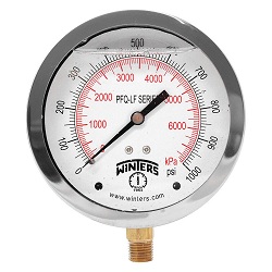 [MA-IB-4-CV1/2-0-200] Manómetro Análogo, Caja Inoxidable, Internos en bronce, Glicerina, Caratula 4", CV 1/2"NPT, 0-200 PSI.