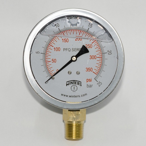 [MA-IB-21/2-CV1/4-0-10000] Manómetro Análogo, Caja Inoxidable, Internos en bronce, Glicerina, Caratula 2 1/2", CV 1/4" NPT, 0 - 10.000 PSI. 