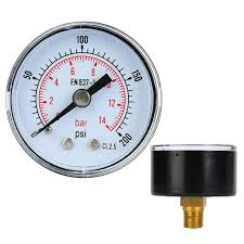 [1 / MA-CN-11/2-CT1/8-0-160] Manómetro Análogo, Caja Negra, Internos en bronce, seco, Caratula 1 1/2" CT 1/8" NPT, 0 - 160 PSI.