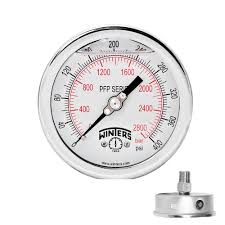 [MA-TI-4-CV1/2-0-200] Manómetro Análogo, Total Inoxidable, Glicerina, Caratula 4", CT 1/2"NPT, 0-200 PSI.