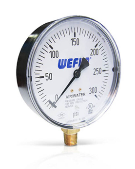 [MA-IB-41/4-CV-0-600UL/FM] Manómetro Análogo, Inox/Bronce, Seco, Caratula 4", CV 1/4"NPT, 0 - 600 PSI, Certificación UL/FM.