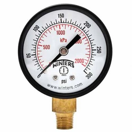 [2 / MA-CN-IB-2-CV1/4-0-200] Manómetro Análogo, caja Negra, internos en bronce, seco, caratula 2", CV 1/4"NPT, 0 - 200 PSI.